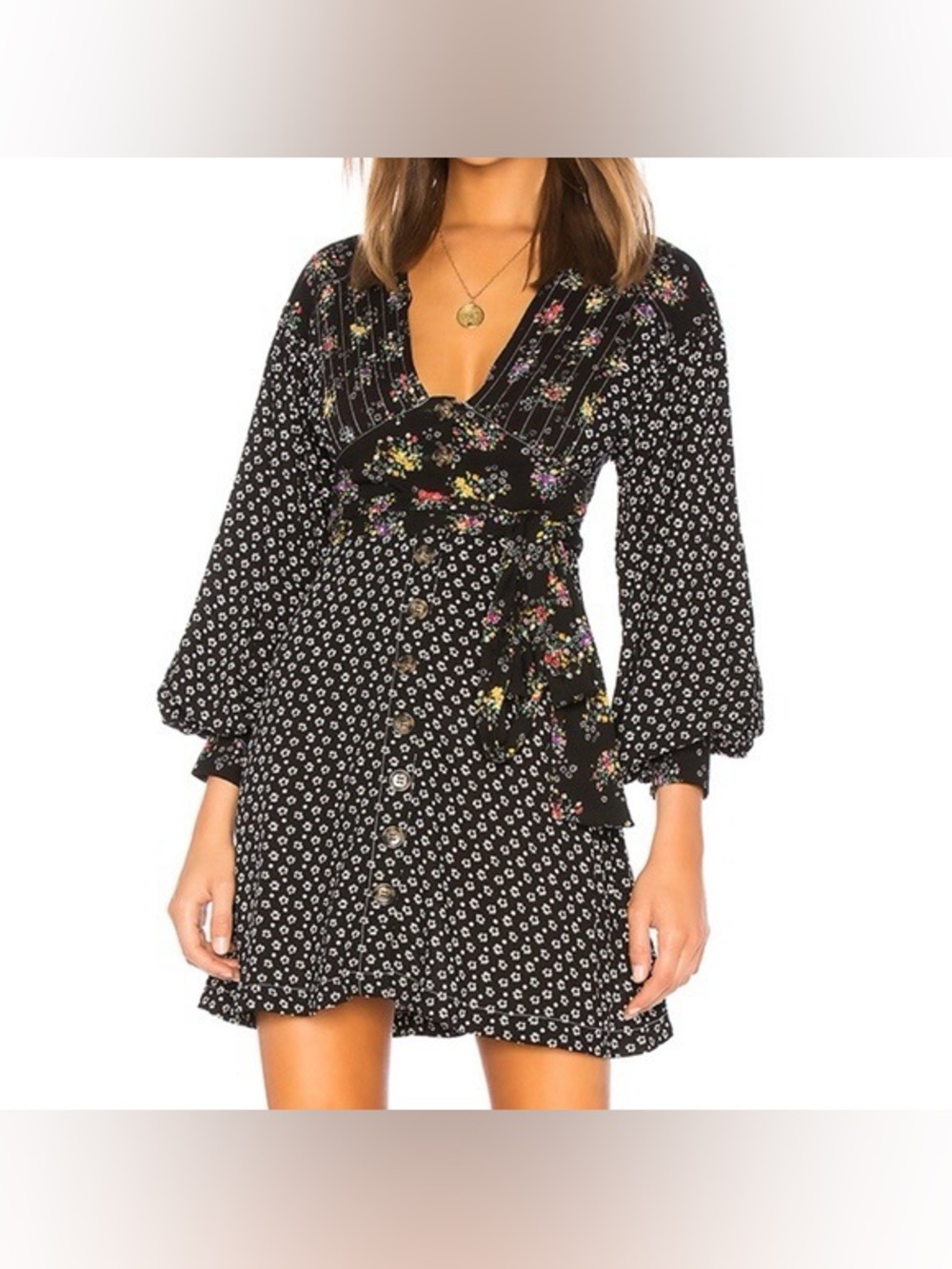 Free People Wonderland Floral Print Mini Dress/Tunic